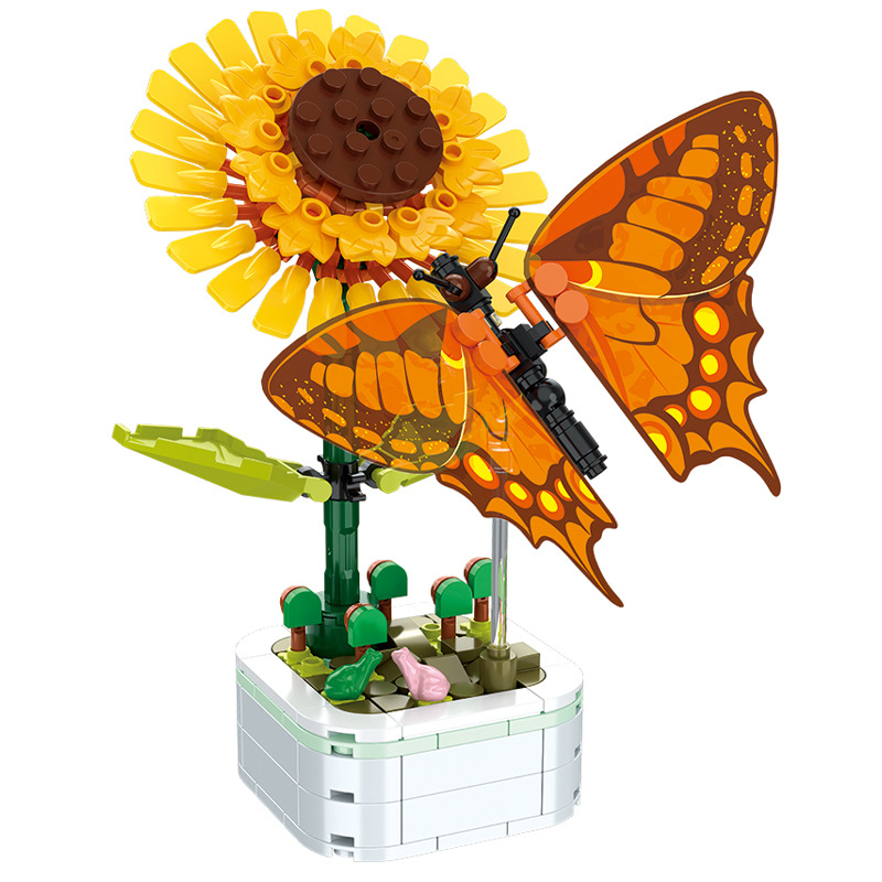 Bonsai Garden Lego - DIY Mini kupu-kupu serangga pot tanaman