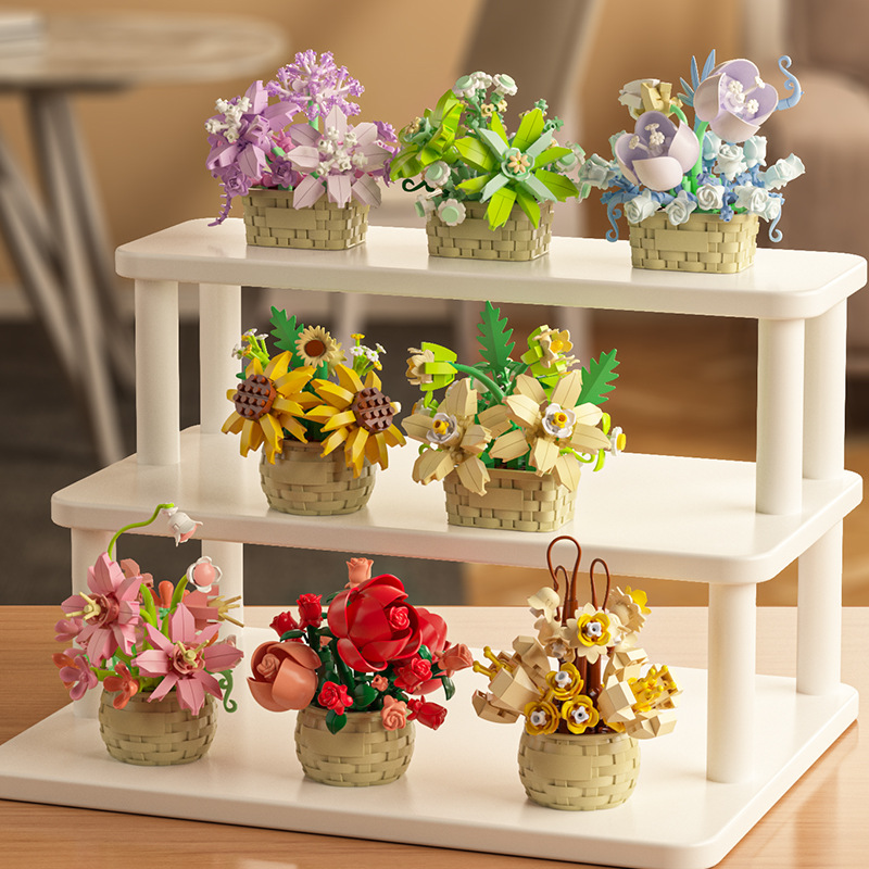 Bonsai Garden Lego - DIY MOC Pot Bunga Mawar Tanaman