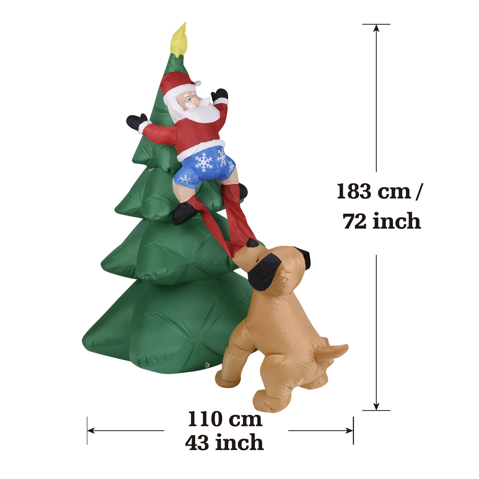 Anjing Tiup Natal dengan Santa - Bonsai Garden Tree ulasan dan harga