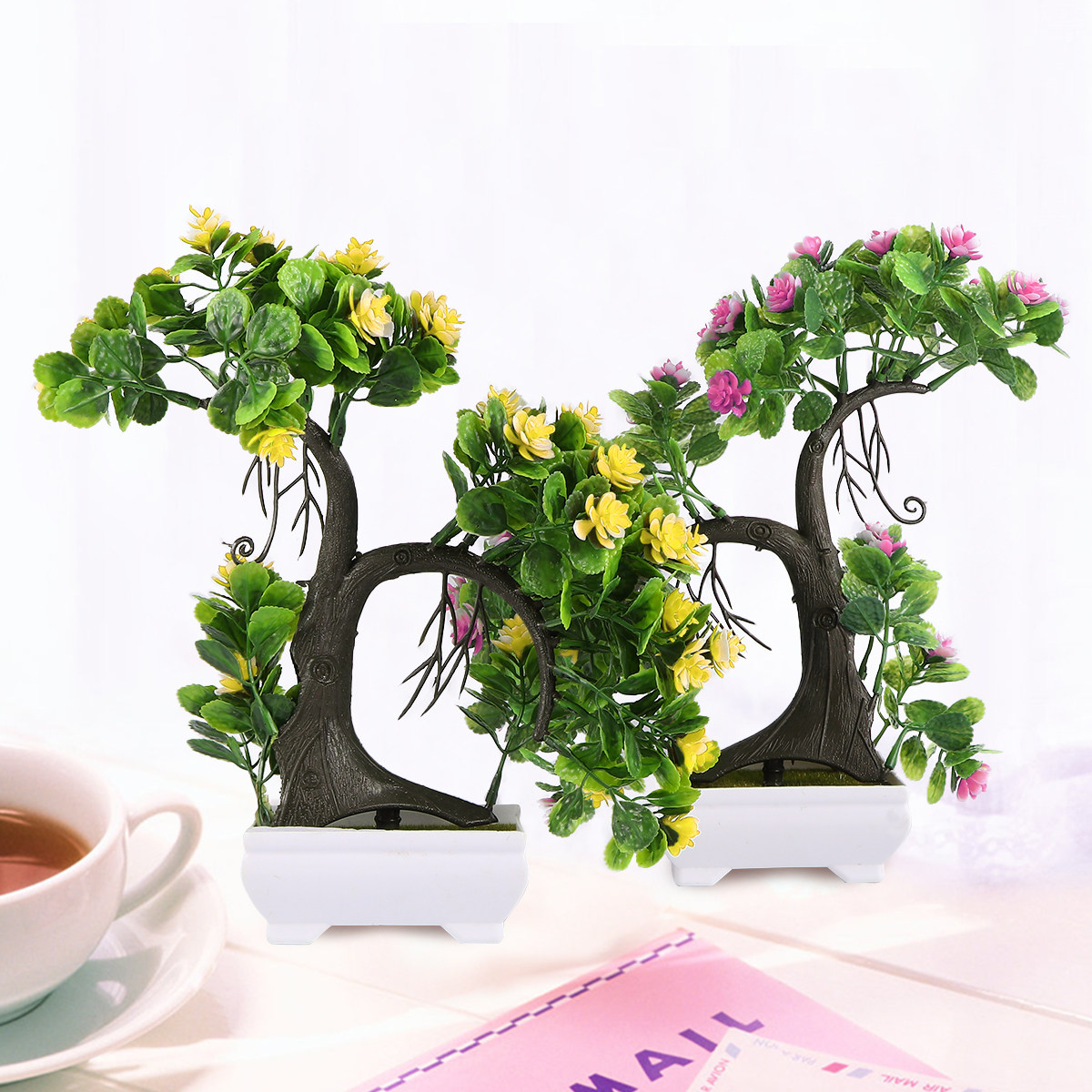 2 Buah Tanaman Pot Bunga Plast - Bonsai Garden Restaurant ulasan dan harga