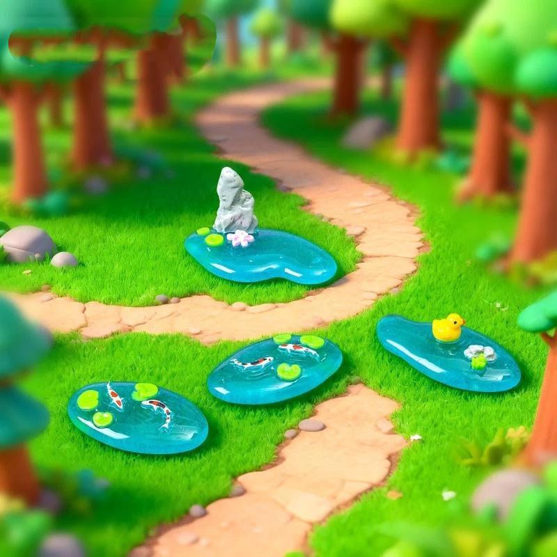 (BF06) Ornamen Kolam Resin Min - Bonsai Garden With Pond ulasan dan harga