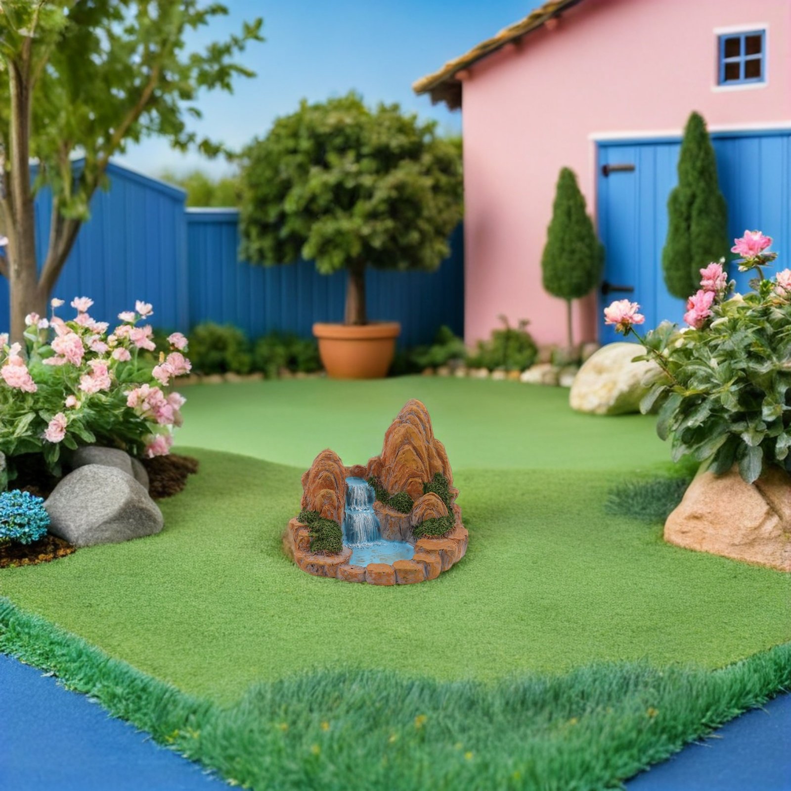 2 Buah Patung Miniatur Kolam B - Bonsai Garden With Pond ulasan dan harga
